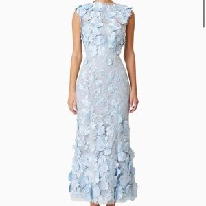 Elliatt Selene Light Blue Floral Cocktail Midi Dress